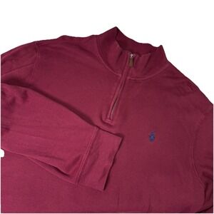 Polo Ralph Lauren Estate Rib Sweater Men's Large 1/4 Zip Maroon Long Sleeve